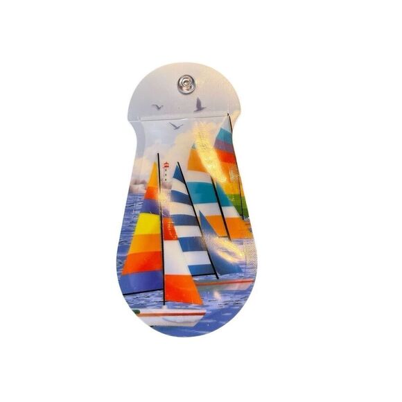 NWT Modgy Multicolor Sailboat Nauti Expandable Suction Cup Flower Vase - Picture 5 of 5